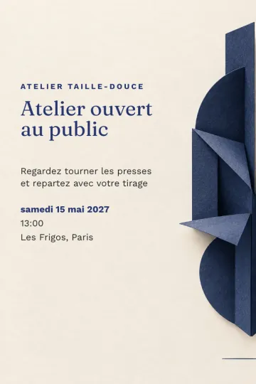 Invitation Soirée d’entreprise, modèle Pliage indigo