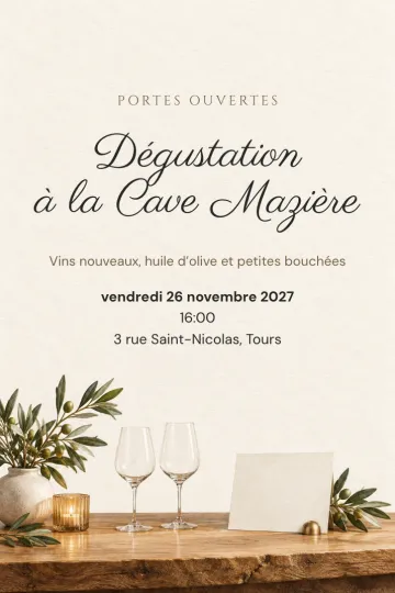Invitation Soirée d’entreprise, modèle Comptoir de dégustation