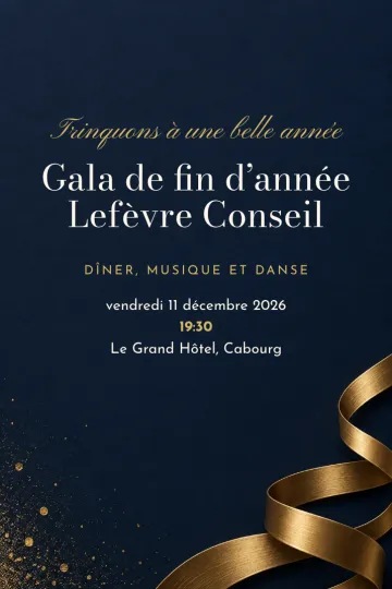 Invitation Soirée d’entreprise, modèle Spirale de laiton