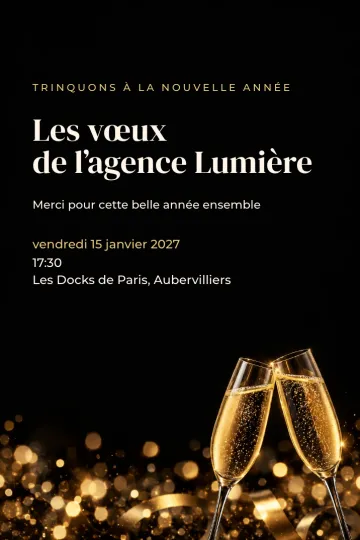 Invitation Soirée d’entreprise, modèle Flûtes qui trinquent