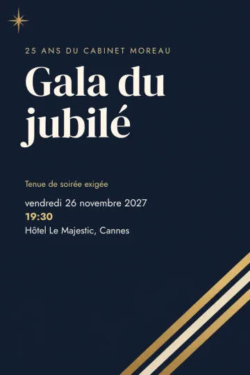 Invitation Soirée d’entreprise, modèle Gala de minuit