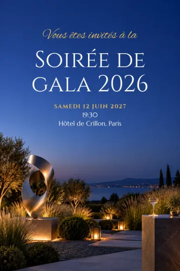 Invitation avec le modèle Lancement au jardin de sculptures