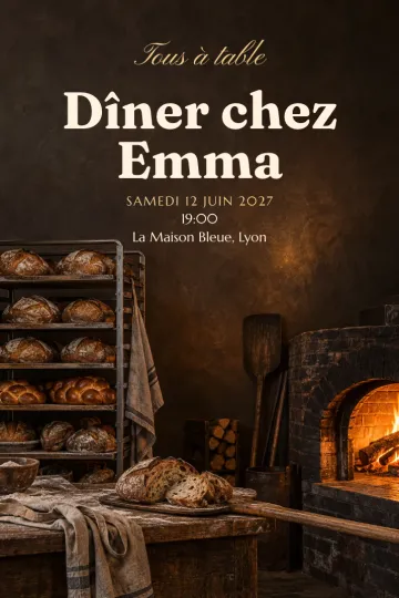 Invitation avec le modèle Boulangerie après fermeture