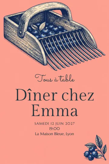 Invitation avec le modèle Cueillir les baies ensemble