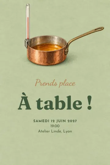 Invitation avec le modèle Le sucre à bonne température