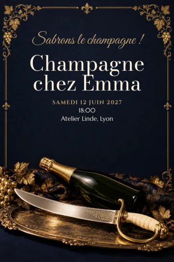 Invitation avec le modèle Un débouchage festif