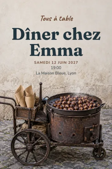 Invitation avec le modèle Marrons au brasero