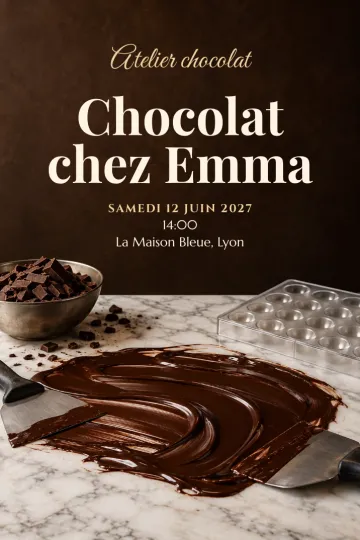 Invitation avec le modèle Atelier chocolat