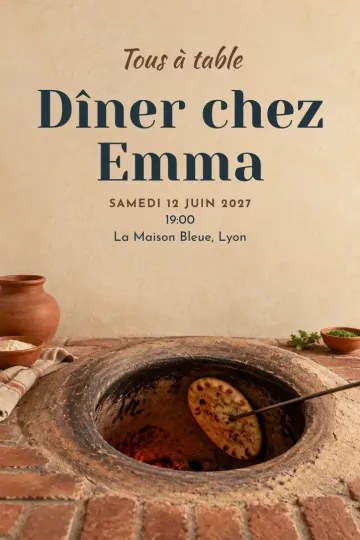 Invitation avec le modèle Autour du tandoor