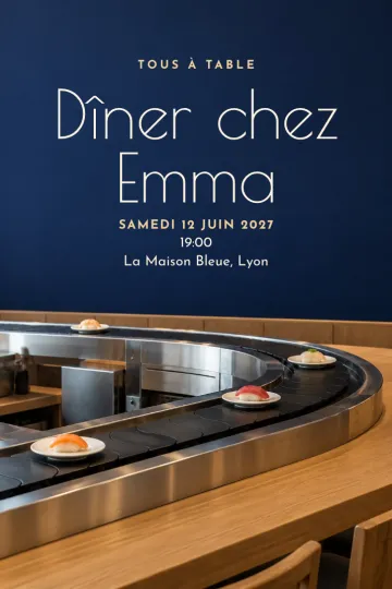 Invitation avec le modèle Comptoir sushi