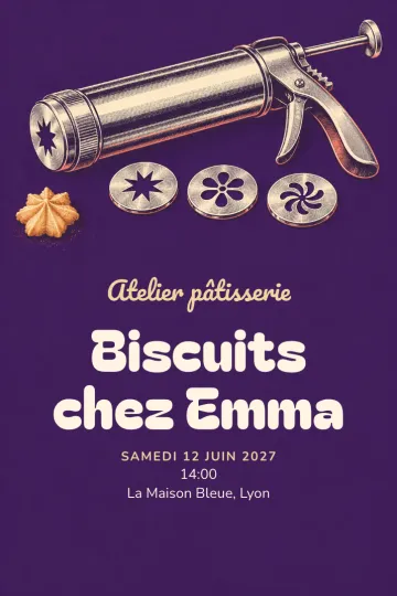 Invitation avec le modèle Biscuits à la presse