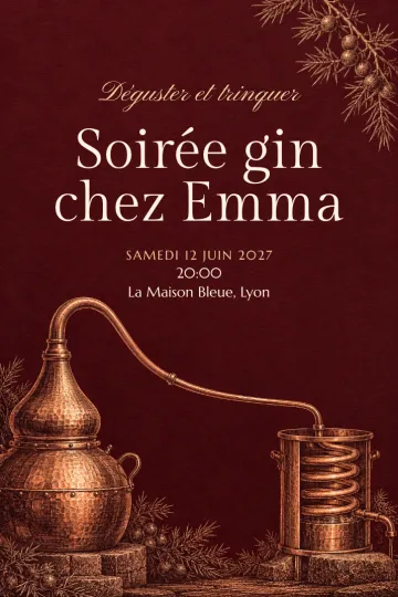 Invitation avec le modèle Autour de l'alambic