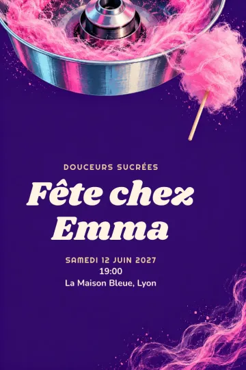 Invitation avec le modèle Atelier barbe à papa