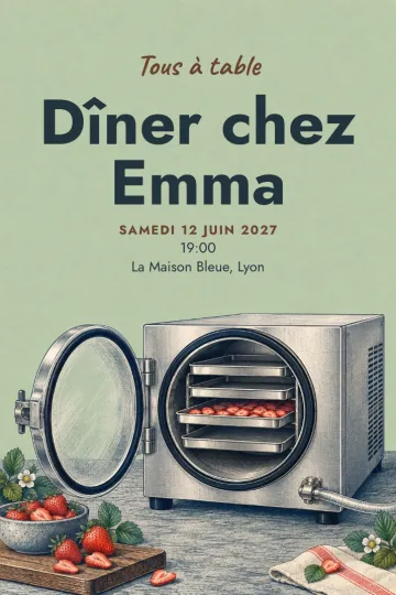 Invitation avec le modèle Dîner du laboratoire des saveurs