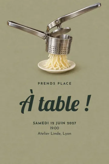Invitation avec le modèle Velours à table