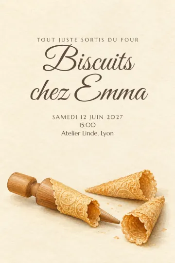 Invitation avec le modèle Un moment croustillant