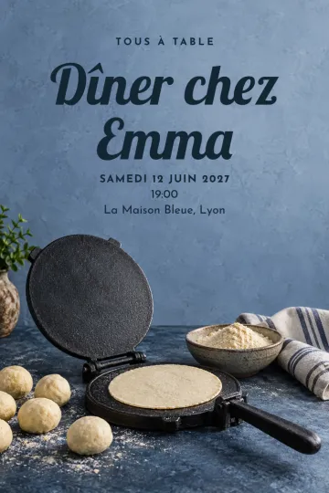 Invitation avec le modèle Presse à tortillas