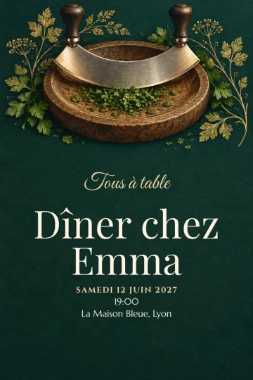 Invitation avec le modèle Herbes et demi-lunes