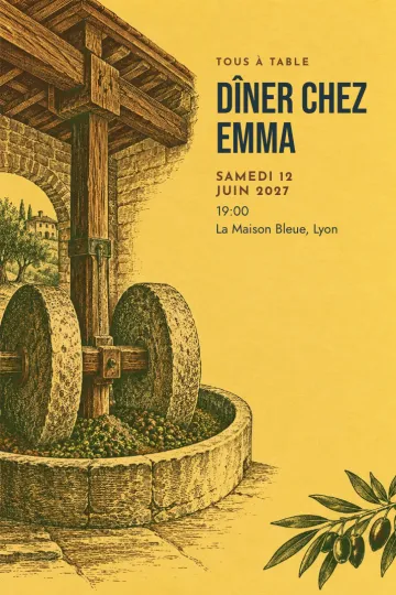 Invitation avec le modèle Le moulin à olives