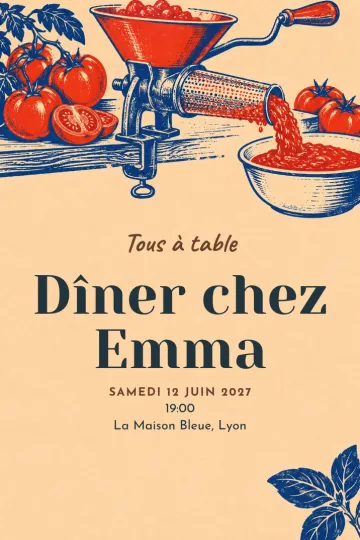 Invitation avec le modèle Atelier passata