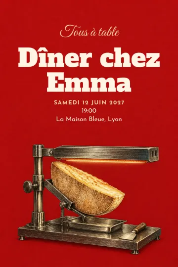 Invitation avec le modèle Autour du fromage fondu