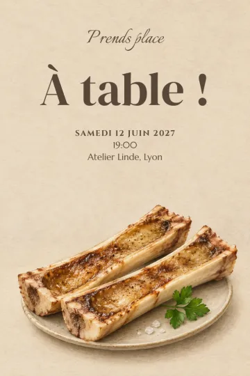 Invitation avec le modèle Bistrot à la maison