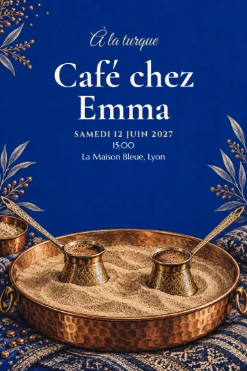 Invitation avec le modèle Café dans le sable