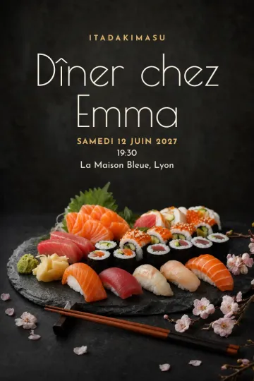 Invitation avec le modèle Soirée sushi