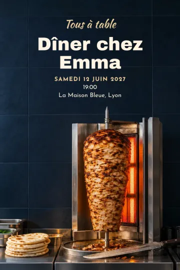 Invitation avec le modèle Soirée rôtisserie