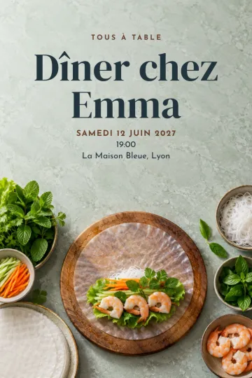 Invitation avec le modèle Atelier rouleaux frais