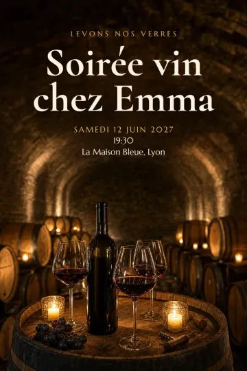 Invitation avec le modèle Dégustation de vin