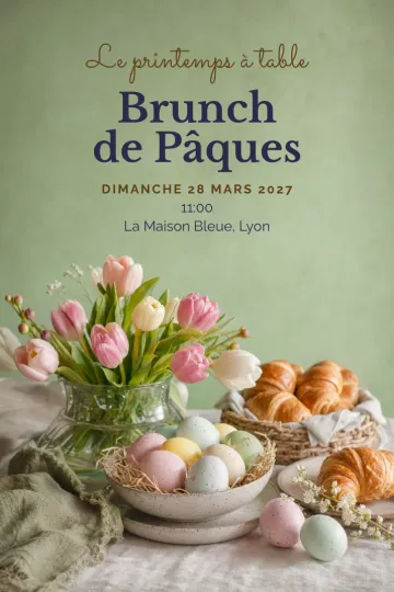 Invitation avec le modèle Brunch de Pâques