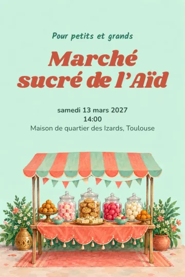 Invitation Fêtes de l’année, modèle L’étal de friandises