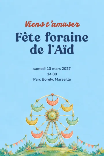 Invitation Fêtes de l’année, modèle La petite grande roue