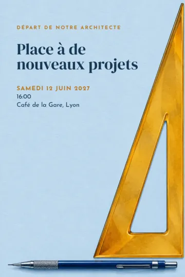 Invitation avec le modèle Départ de l’architecte