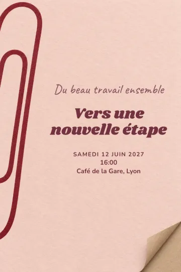Invitation avec le modèle Du beau travail ensemble