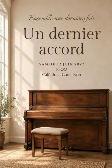 Invitation avec le modèle Le dernier accord