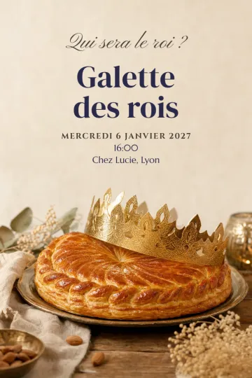 Invitation avec le modèle Galette des rois