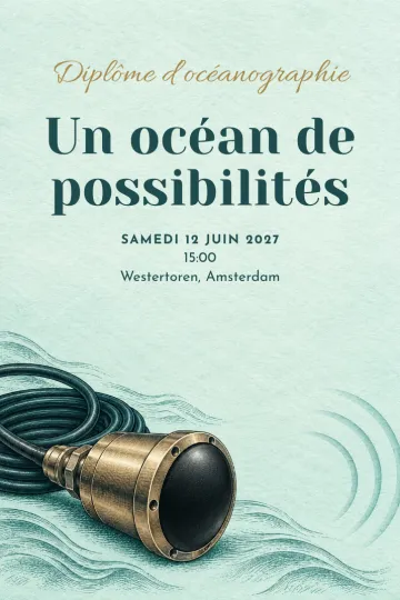 Invitation avec le modèle Diplôme d’océanographie