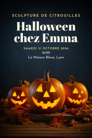 Invitation avec le modèle Sculpture de citrouilles