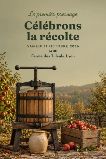 Invitation avec le modèle La première pressée