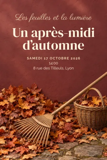 Invitation avec le modèle Les feuilles et la lumière