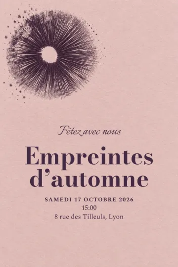 Invitation avec le modèle Empreintes d'automne