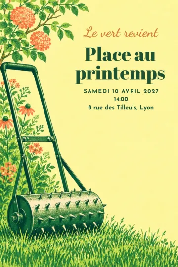 Invitation avec le modèle Printemps vert