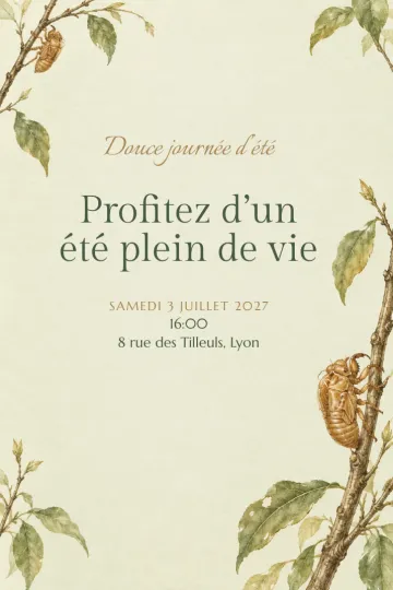 Invitation avec le modèle Douce journée d’été