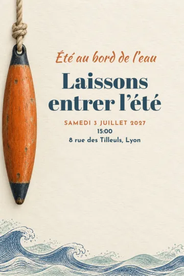 Invitation avec le modèle Été au bord de l’eau