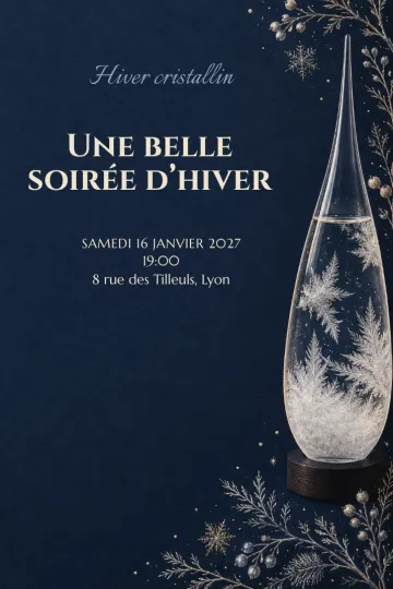 Invitation avec le modèle Hiver cristallin