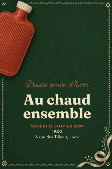Invitation avec le modèle Douce soirée d’hiver