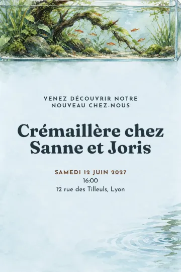 Invitation avec le modèle Notre aquarium