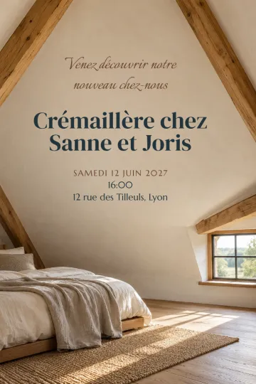 Invitation avec le modèle Sous la lucarne